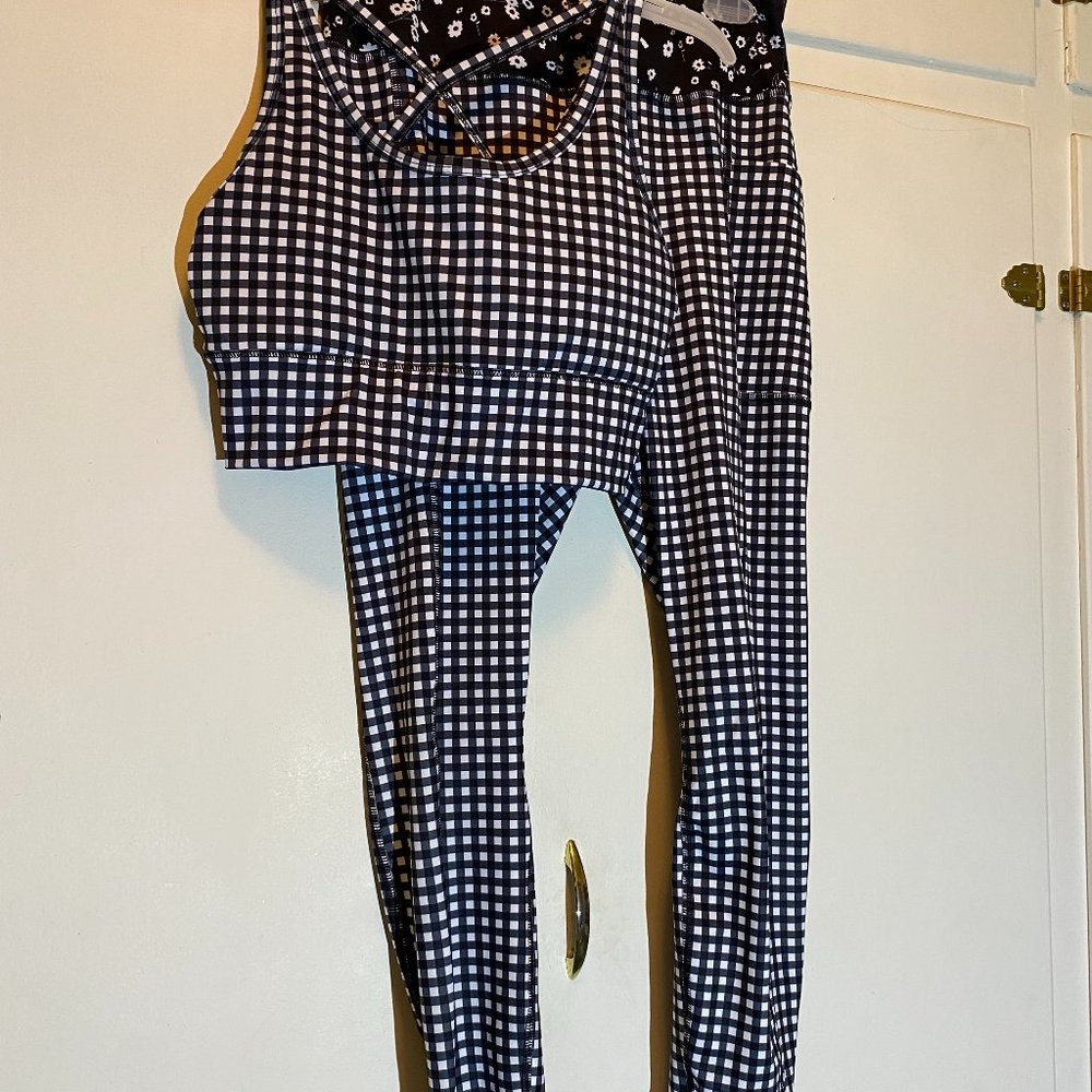 Checked Black & White Two Piece Athletic Works ActiveWear - Picture 3 of 15